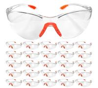 Baobiutin Occhiali di Sicurezza, 36 Paia Occhiali da Lavoro Antivento Antispruzzo di Sicurezza per PC con Nasello Alta Trasparenza Aste Pieghevoli Protettivi Trasparenti, Protezione per gli