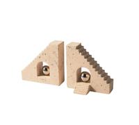 Baoblaze 1 Coppia Fermalibri Moderni Geometrici Libri Supporto Staffa Decorazione in Resina Profilo Triangolare Scalettato con Arco Cavo Adatta per Studio Scrivania Libreria Ufficio Soggiorno