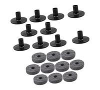 Baoblaze 10 Pezzi Manicotti Supporto Piatti Feltrini Accessori Batteria Ricambio Duraturi Installazione Facile Stabilità Maggiorata Adatti per Concerti Studio, Cuscinetti in Feltro Nero