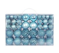 Baoblaze 100 Pezzi Set di Palline Natalizie con Custodia oggetti Facili da Appendere Sfere Decorative Natalizie di Diverse Mire Leggere, Chiaro