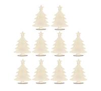 Baoblaze 10x ritagli di albero di Natale, decorazioni da appendere all'albero di Natale, pezzi di legno vuoti per scrapbooking, segnalibri, scrittura, 17.8 Cm X 10.09 Cm