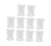 Baoblaze 10x vasi di Orchidee pentola di Fiori, Portatili Portatili, pentole pratiche, Professionali, vegetali con Fori di drenaggio con piattino, 8.3cmx12cmx14cm