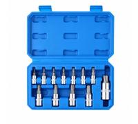 Baoblaze 12 Pezzi Inserti a a Profilo | Acciaio Al Cromo Vanadio, Collare Metallico Zigrinato, Set di Bussole a profilo con Custodia, Tinta Unita