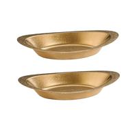 Baoblaze 2 pezzi ciotole per riso al curry ciotole per servire snack decorative in metallo a forma di barca piatti da portata stoviglie per feste di frutta, Oro