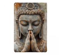 Baoblaze 2x Decorazione Murale Buddha 2D, Regalo Piatto, Cartello Da Appendere, Versatile Decorazione in Metallo, Accessori per Camera Da Letto, Ufficio,