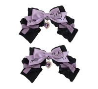 Baoblaze 2x Fermagli per capelli con fiocco Lolita, fermagli per capelli, accessori per cosplay, dolci e alla moda, accessori per capelli gotici, Viola