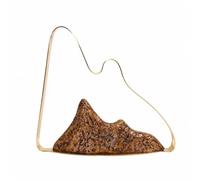 Baoblaze 3 Pezzi Ornamento con Profilo Dorato e Inserto Moderno Ornamento a Forma di Montagna Lucido Soprammobile Geometrico per Interni, 40x12x29cm