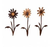 Baoblaze 3 Pezzi Picchetto a Forma di in Ferro Decorativo Ornamento Stelo e Foglie per Balcone, Terrazza, Sentieri