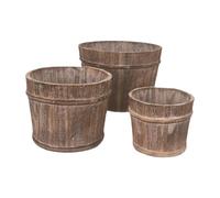 Baoblaze 3 vasi in Legno a Forma di barile, Porta Piante, Idea Regalo, vasi compatti, secchielli per Fiori per Prato, Soggiorno, Balcone,