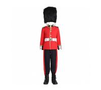 Baoblaze 4 Pezzi Completo Uniforme Cerimoniale per Bambini con Giacca Cremisi E Pantaloni Neri Costume con Decorazioni Oro E Cappello