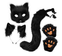 Baoblaze 4 Pezzi Set di Accessori da Volpeggiante | Morbida Finta Pelliccia, Cinghia in Vita Regolabile, Set di Travestimento da volpeggiante, per Halloween