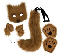 Baoblaze 4 Pezzi Set di Accessori da Volpeggiante | Morbida Finta Pelliccia, Cinghia in Vita Regolabile, Set di Travestimento da volpeggiante, per Halloween
