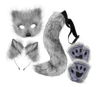 Baoblaze 4 Pezzi Set di Accessori da Volpeggiante | Morbida Finta Pelliccia, Cinghia in Vita Regolabile, Set di Travestimento da volpeggiante, per Halloween