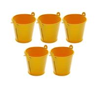 Baoblaze 5 Pezzi secchielli in Metallo zincato secchielli per Ghiaccio contenitori per Artigianato Vernice Secchio Decorativo, Giallo