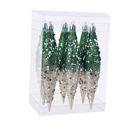 Baoblaze 6 pezzi di decorazioni natalizie a forma di goccia, decorazioni natalizie leggere e brillantini, da appendere per la casa e il matrimonio, Champagne Verde