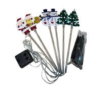 Baoblaze 6 Pezzi di luci solari Natalizie per vialetti con picchetto, Decorazione per Esterni a LED, Illuminazione Natalizia a Terra, luci per Statuette per, Style a