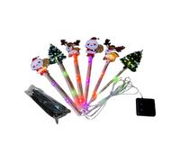 Baoblaze 6 Pezzi di luci solari Natalizie per vialetti con picchetto, Decorazione per Esterni a LED, Illuminazione Natalizia a Terra, luci per Statuette per, Style B