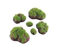 Baoblaze 6 Pezzi Rocce Muschio | Aspetto Nale Realistico, Roccia di Muschio Artificiale, Dimensioni Mis Assorti, per Micro-Paesaggi, Stile A