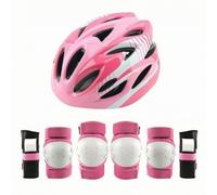 Baoblaze 7 Pezzi Casco con Protezioni Polsi | Involucro Esterno Rigido, Set di Protezione 7 in 1, Interno Ammortizzato, Kit con Casco, Ginocchiere e Gomitiere, S