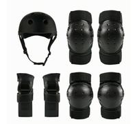 Baoblaze 7 Pezzi Casco con Protezioni Polsi | Involucro Esterno Rigido, Set di Protezione 7 in 1, Interno Ammortizzato, Kit con Casco, Ginocchiere e Gomitiere
