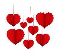 Baoblaze 8 Decorazioni per, Ornamenti a Forma di Cuore, Ghirlanda Romantica Riutilizzabile per Compleanno, Porta, Interno ed Esterno, di, Rosso