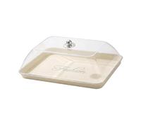 Baoblaze Alzata per torte con coperchio, vassoio da portata trasparente, multiuso e portatile, supporto per dessert per buffet di matrimoni e snack, Chiaro