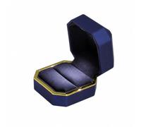 Baoblaze Astuccio per Anello con LED Ottagonale | Interno in Velluto Scuro, Scatolina per Anello, di, Custodia, Matrimonio, Sposi, Bianchi+Luce