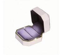 Baoblaze Astuccio per Anello con LED Ottagonale | Interno in Velluto Scuro, Scatolina per Anello, di, Custodia, Matrimonio, Sposi, Bianco, Bianco Chiaro
