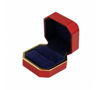 Baoblaze Astuccio per Anello con LED Ottagonale | Interno in Velluto Scuro, Scatolina per Anello, di, Custodia, Matrimonio, Sposi, Rosso, Chiaro