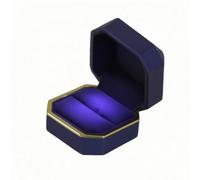Baoblaze Astuccio per Anello con LED Ottagonale | Interno in Velluto Scuro, Scatolina per Anello, di, Custodia, Matrimonio, Sposi, Chiaro