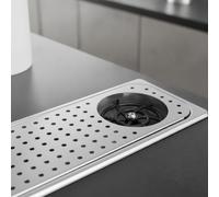 Baoblaze Barware Cleaning Device Rondella per Bicchieri Lavavetri da Banco Lavabicchieri Lavatazze Design Incassato a Basso Profilo con Angoli Arrotondati E, Argento, Medio