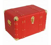 Baoblaze Baule con Coperchio Scorrevole Rinforzato Baule con Chiusura a Gancio Portatile Contenitore per Camera da Letto, Soggiorno, Esposizione, Rosso