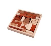 Baoblaze Blocchi da Costruzione per Bambini Set Educativo Cubi in Legno Forme Geometriche Mattoncini Impilabili Legno Liscio con Vassoio per Riordino Adatto a, Blocchi Di Legno Naturale