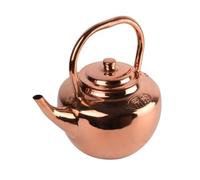 Baoblaze Bollitore in Ottone Bollitore da Tè Bollitore da Fornello Teiera Caraffa Versante con Beccuccio Lungo Corpo Tondo Lucidato Manico Ad Arco Coperchio, Array, 3 Litri Rame Viola, 3 Litri