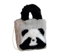 Baoblaze Borsa a tracolla multifunzione in peluche a forma di panda, per appuntamenti al parco, viaggi, Grigio