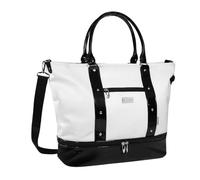 Baoblaze Borsa da Golf Borsa Sportiva Borsone Borsa da Viaggio Sacca con Scomparto Scarpe in Poliestere Impermeabile con Manici E Tracolla Adatta a Campo da, White