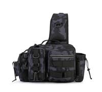Baoblaze Borsa da Pesca con Tracolla Borsello Outdoor Organizer Tackle Tasche Multiple Accesso Rapido Poliammide Idrorepellente Adatta a Sentieri Collinari W nd Fuori, Array, Grigio Mimetico