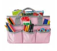 Baoblaze Borsa Porta Cancelleria Organizer Multiuso Astuccio Borsa Valigetta in Poliestere Leggero Ma Resistente con Manici Adatta per Trasporto tra Giardino, Ros Grigio