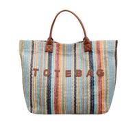 Baoblaze Borsa tote a righe con lettere per donna, borsa da viaggio per vacanze, spiaggia, feste, streetwear, Marrone
