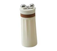 Baoblaze Bottiglia per cubetti di ghiaccio, bicchiere per ghiaccio portatile riutilizzabile con coperchio a prova di perdite, contenitore per bevande, Caffè Bianco Argento