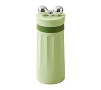 Baoblaze Bottiglia per cubetti di ghiaccio, bicchiere per ghiaccio portatile riutilizzabile con coperchio a prova di perdite, contenitore per bevande, Verde Argento