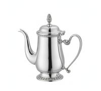 Baoblaze Caffettiera Caraffa Teiera Brocca con Coperchio in Acciaio Inossidabile Lucido con Beccuccio Lungo per Versare E Base Stabile Silhouette Classica, Medio