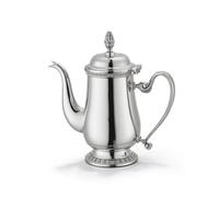 Baoblaze Caffettiera Caraffa Teiera Brocca con Coperchio in Acciaio Inossidabile Lucido con Beccuccio Lungo per Versare E Base Stabile Silhouette Classica, Grande