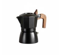 Baoblaze Caffettiera per Espresso in Acciaio Inox Compatta Base Resistente al Calore Doppia Valvola per Crema Ricca Beccuccio Antigoccia Impugnatura Comoda, Nero, Rivestimento Ceramico