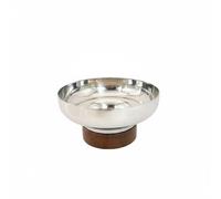 Baoblaze Cake Display Stand Alzata Torta Vassoio Frutta Piatto Dolci in Acciaio Inossidabile con Base in Legno per Presentazioni Eleganti E Ordinate Adatto a, Piccolo 13x6.5cm