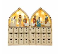 Baoblaze Calendario Dell'avvento a Forma di Casetta a Batteria Calendario Dell'Avvento a Forma di Casa senza per sopra il Ripiano, Raduni Stagionali