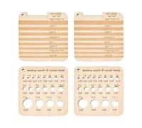 Baoblaze Calibro per maglieria in legno Accessori Marcature trasparenti Strumenti di misurazione multifunzionali Strumenti per maglieria per cucire Sartoria, 4 Pezzi