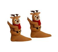 Baoblaze Calzini natalizi 3D, originali, realizzati a mano all'uncinetto, ideali come regalo di compleanno per amici, Alce