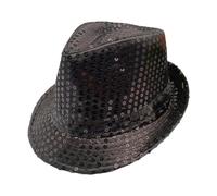 Baoblaze Cappello a Bombetta con Paillettes, Comodo Cappello del 4 luglio per mascherate, Cosplay e Spiaggia, Nero