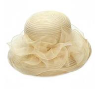 Baoblaze Cappello da Sole Donna Cappello Elegante Cappello con Ampia Cappello da Cerimonia Cappello Pieghevole in con Volants Traspirante Leggero Adatto a Matrimoni Giardini Viaggio, Giallo